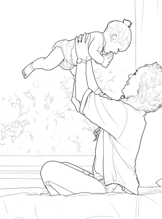A pet photo turned into a printable coloring page — After