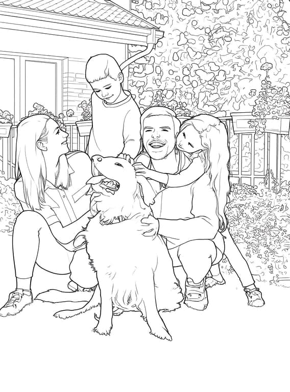 A landscape photo turned into a printable coloring page — After