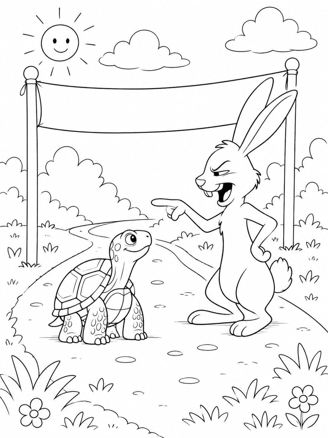The tortoise takes on the boastful hare